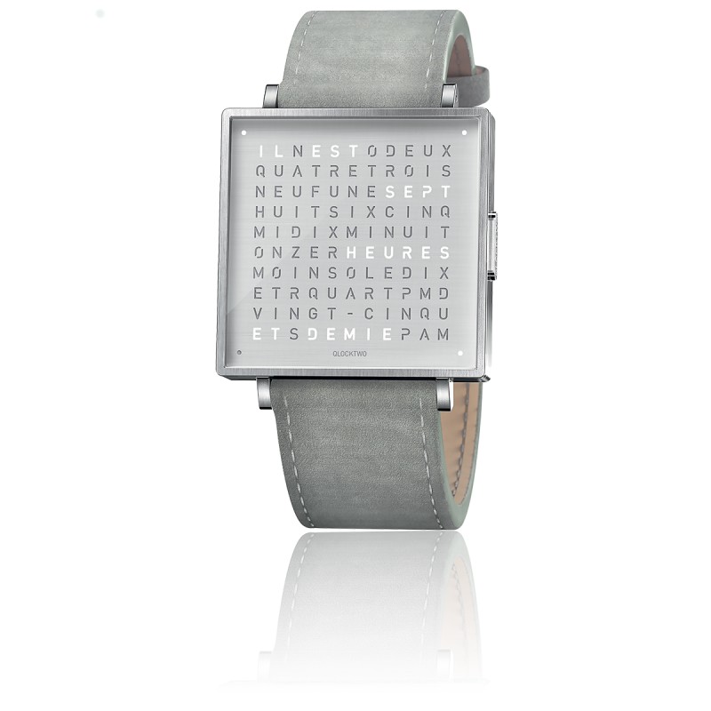 montre-qlocktwo-w35-fine-steel-leather-suede-light-grey-biegert-funk-Hall-of-Time-Bruxelles-