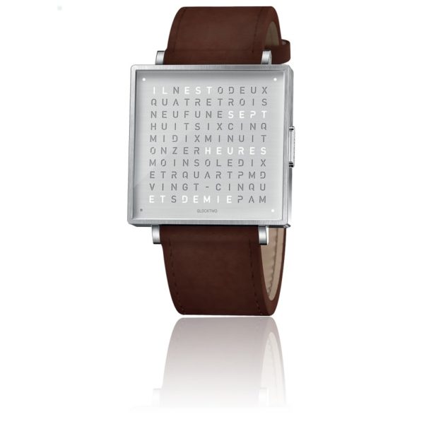 montre-qlocktwo-w35-fine-steel-leather-vintage-brown-biegert-funk-Hall-of-Time-Bruxelles-