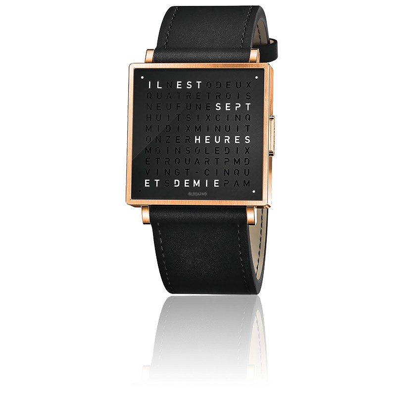 montre-qlocktwo-w35-rose-black-leather-black-biegert-funk-Hall-of-Time-Bruxelles-
